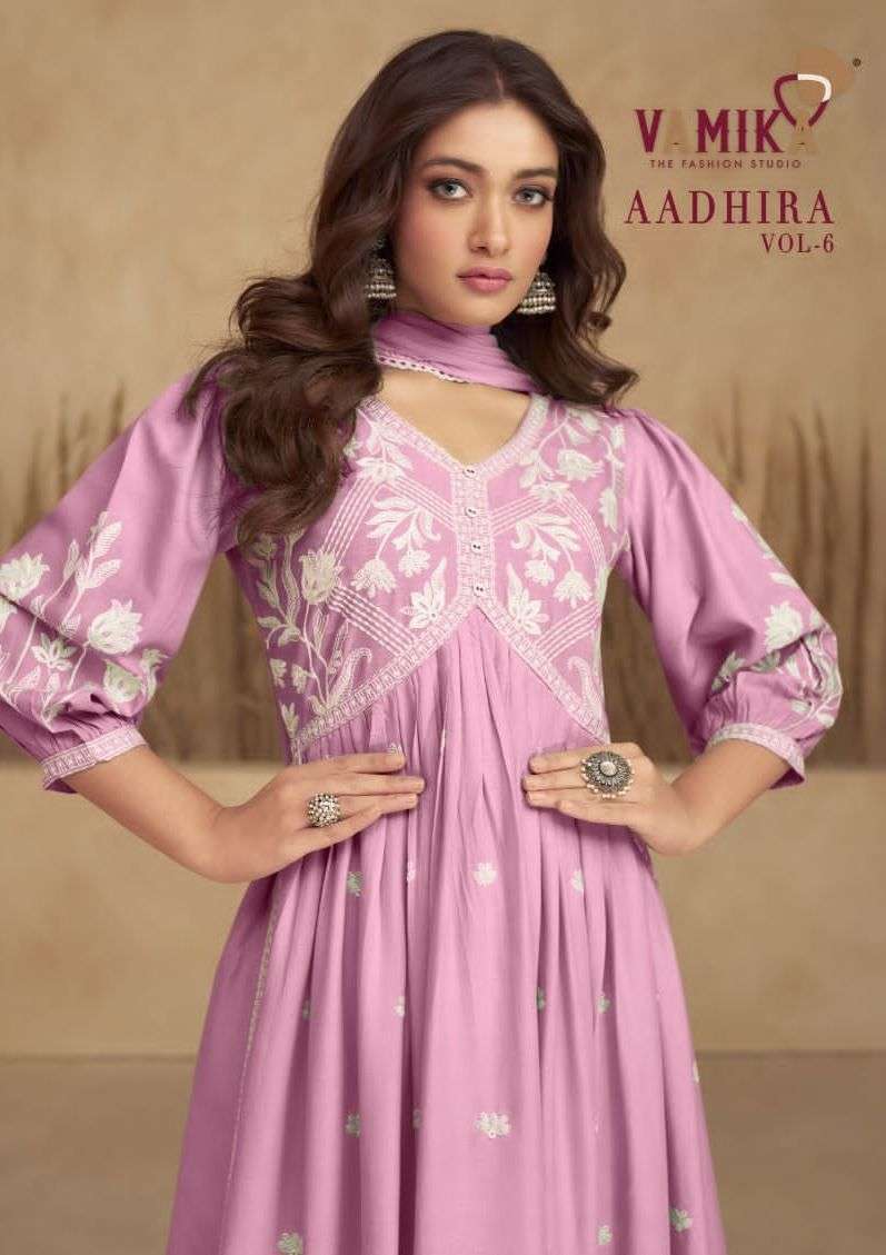 aadhira vol 6 by vamika fancy unique readymade alia style salwar kameez catalog