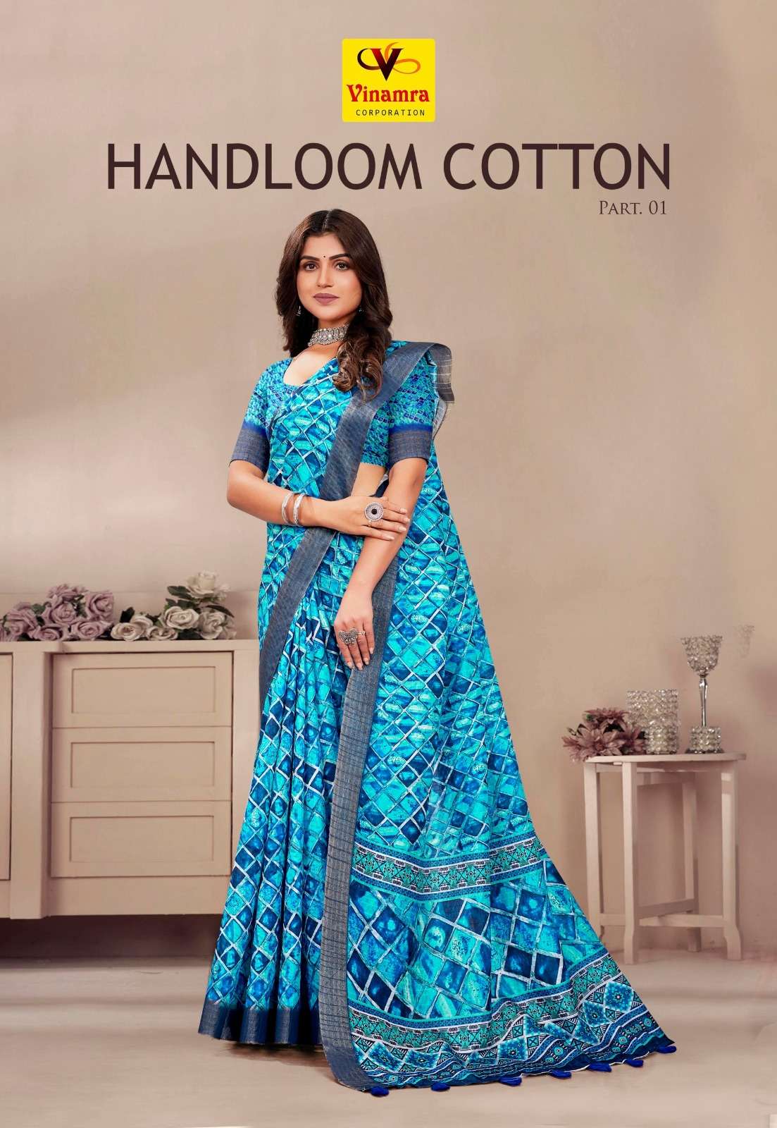 vinamra present handloom cotton fancy sarees collection