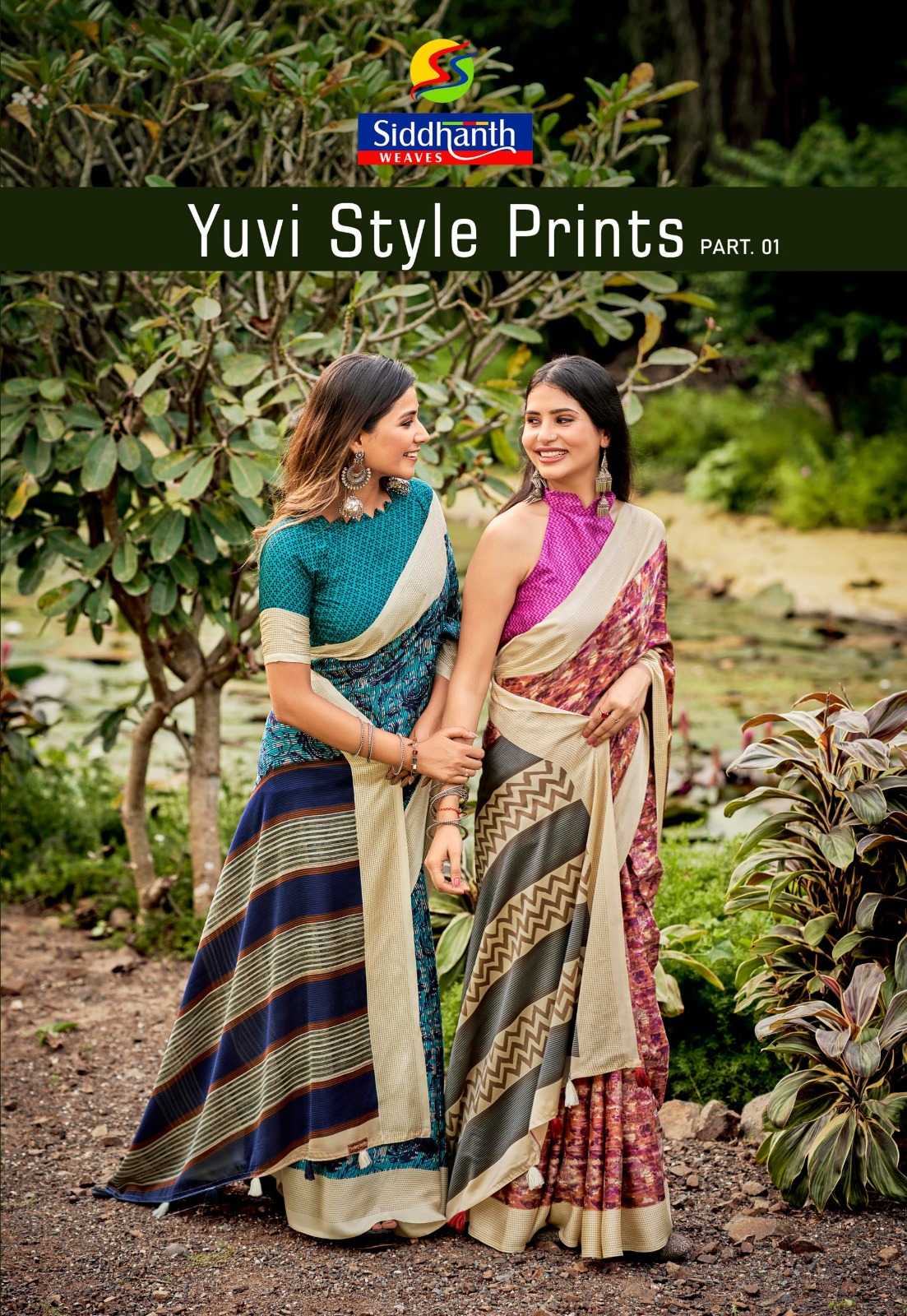 siddhanth weaves yuvi style prints fancy cotton saree supplier