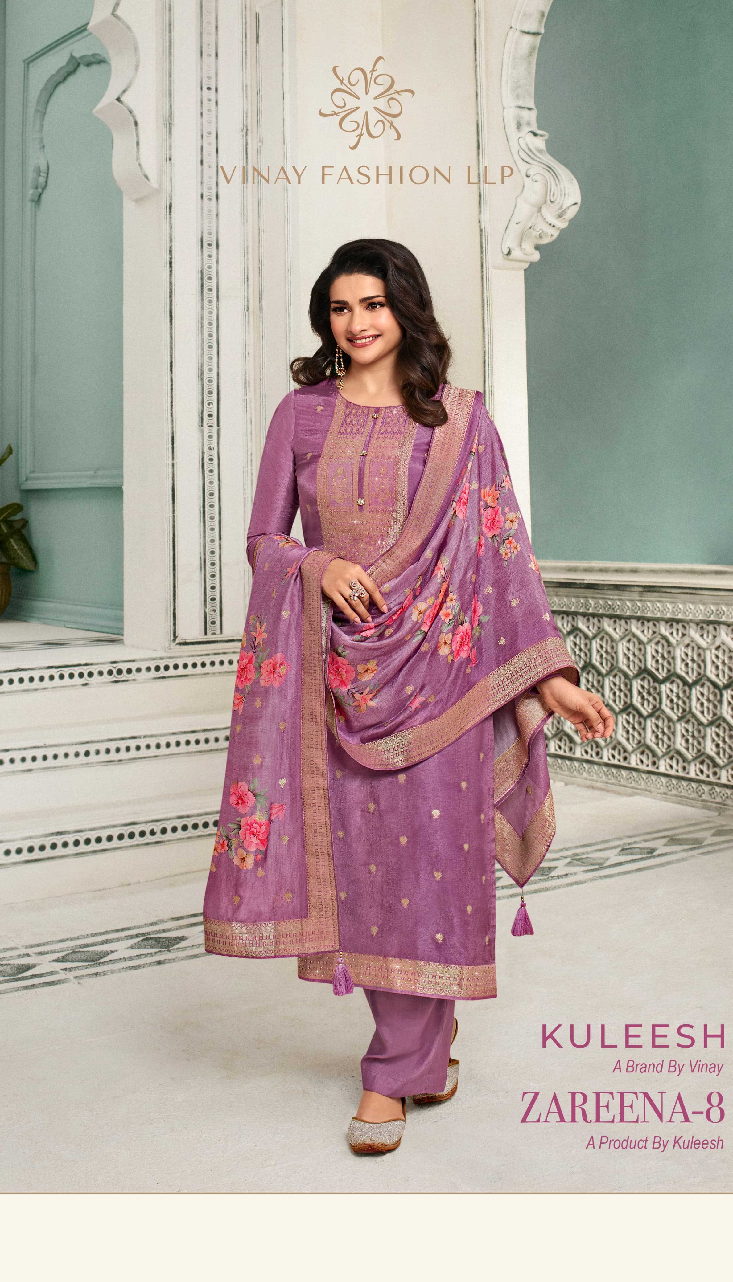 vinay fashion kuleesh zareena vol 8 beautiful diwali special unstitch salwar kameez wholesaler