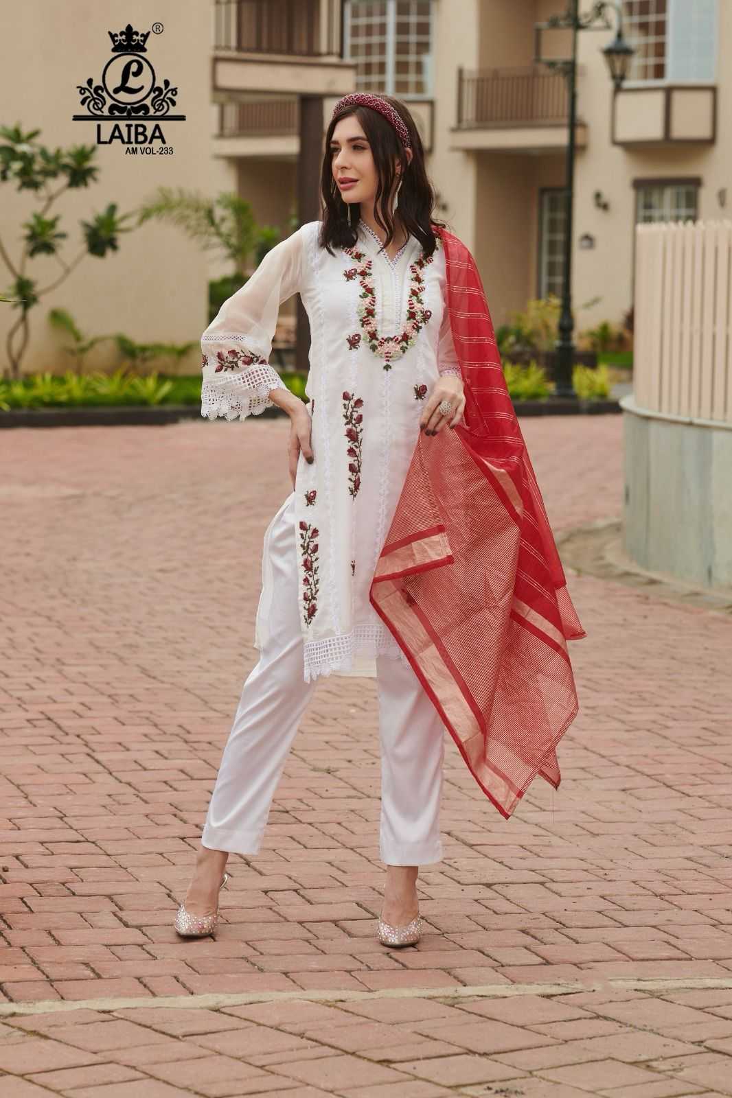 laiba am vol 233 beautiful occasion wear pakistani readymade kurti pant dupatta