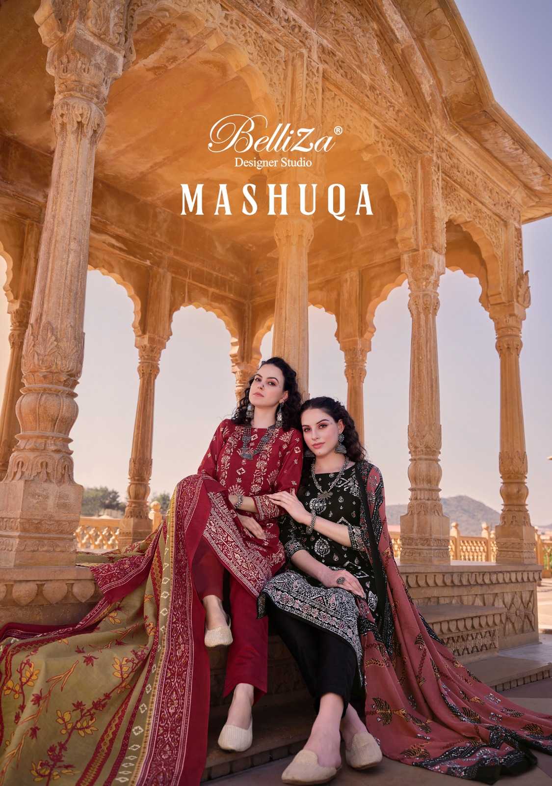 belliza designer mashuqa cotton digital print casual unstitch ladies suit