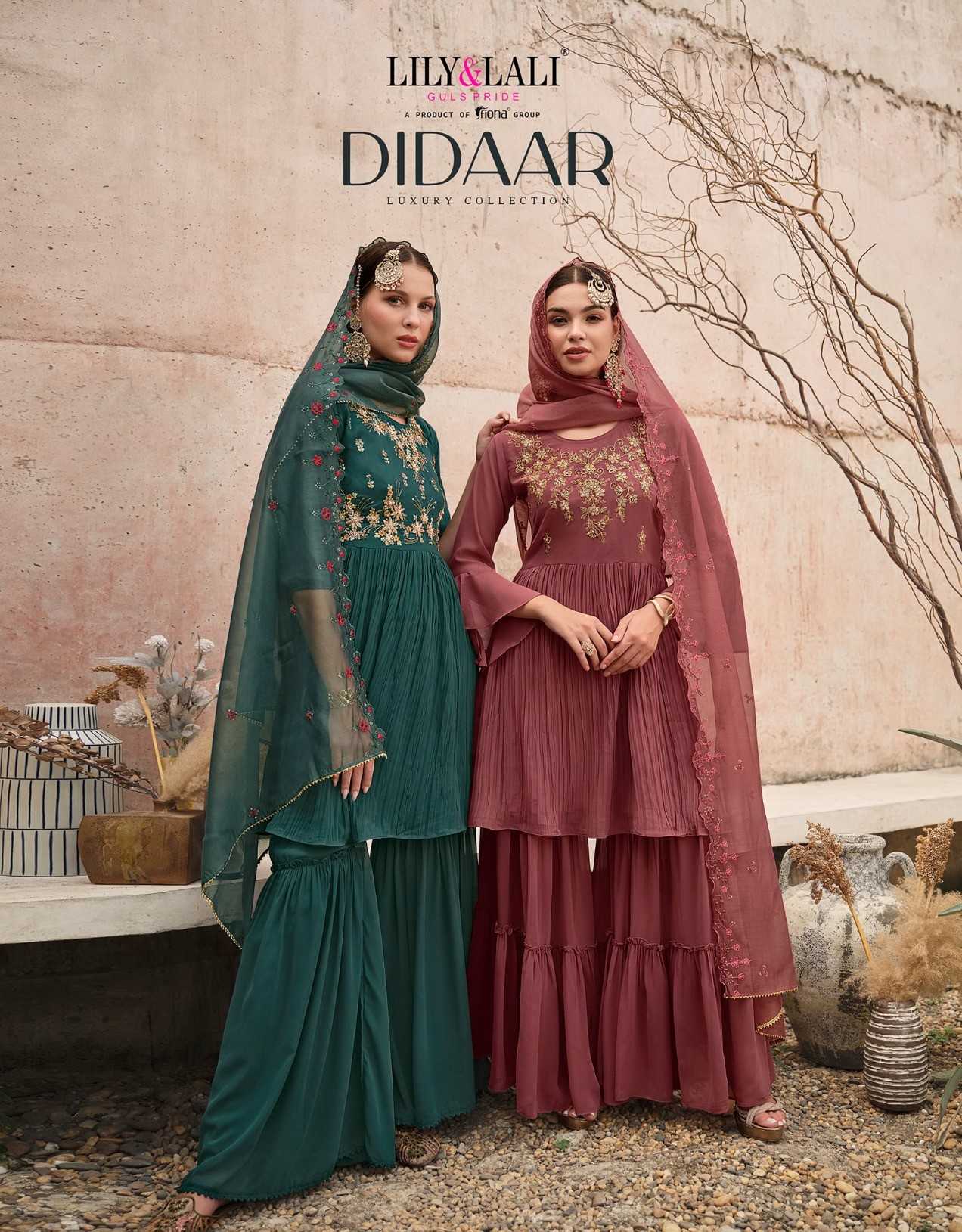 lily and lali didaar occasion wear designer readymade sharara style salwar kameez 