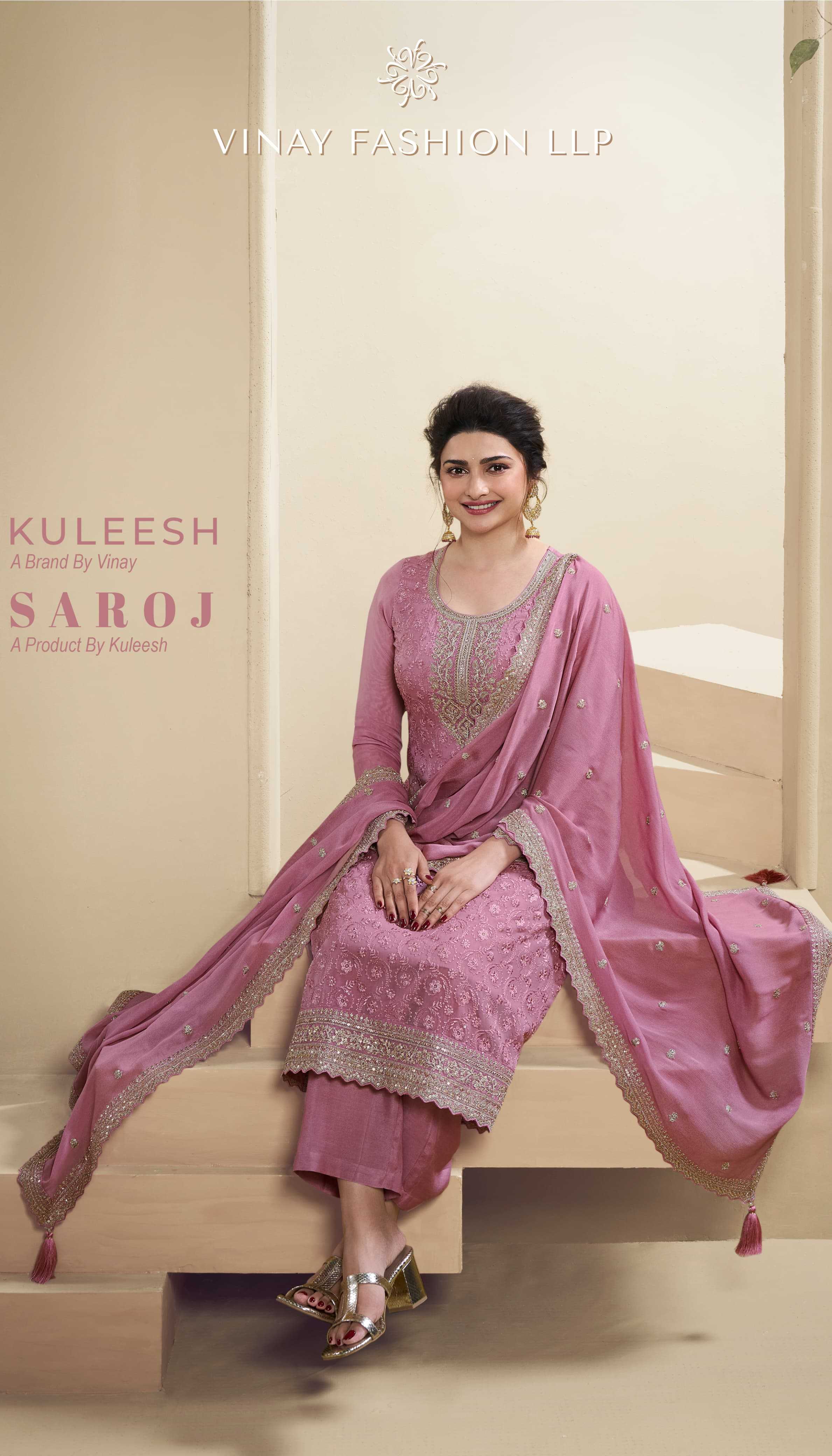 vinay fashion kuleesh saroj designer embroidery work dress material