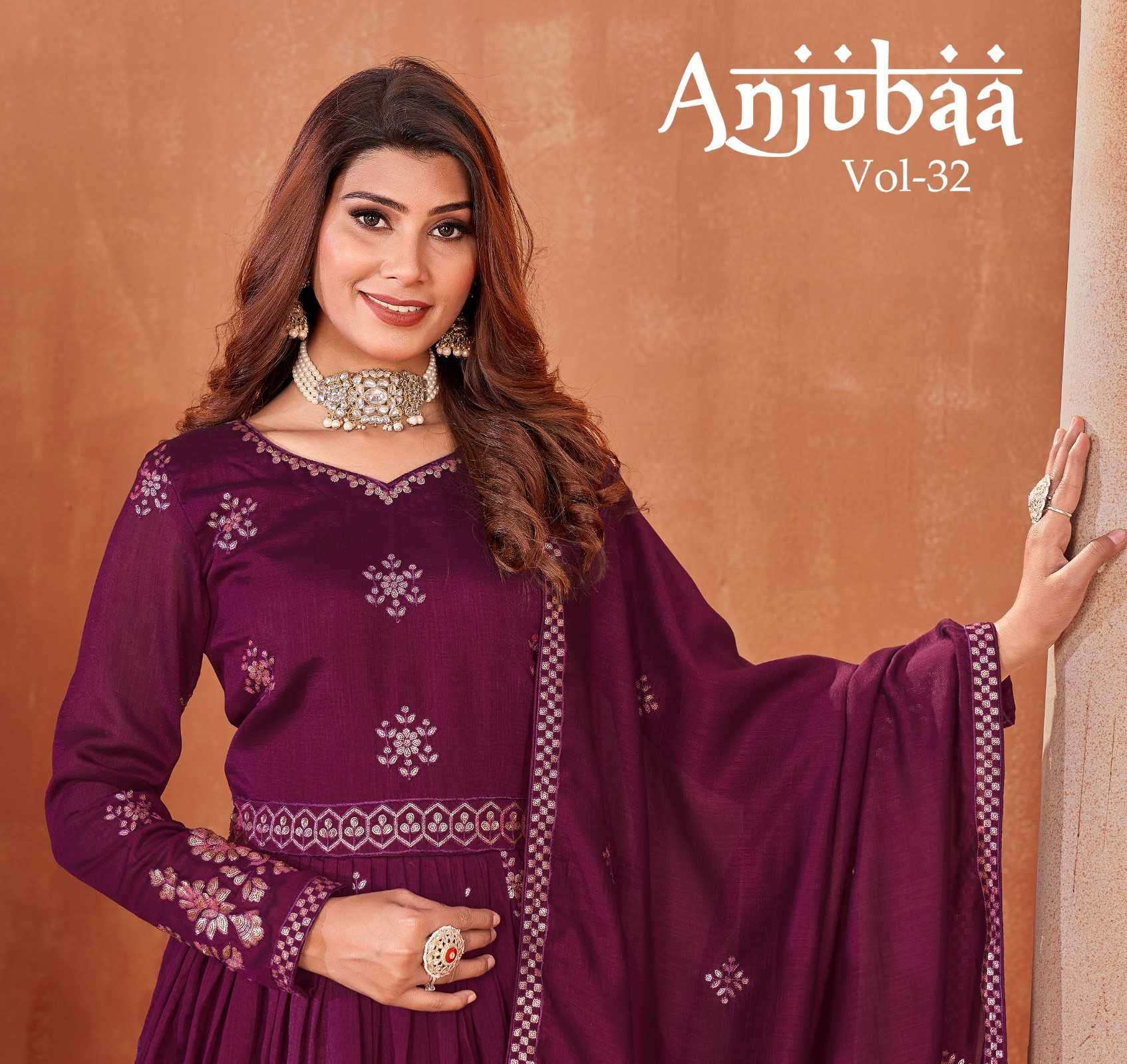 anjubaa vol 32 designer occasion wear long unstitch salwar kameez