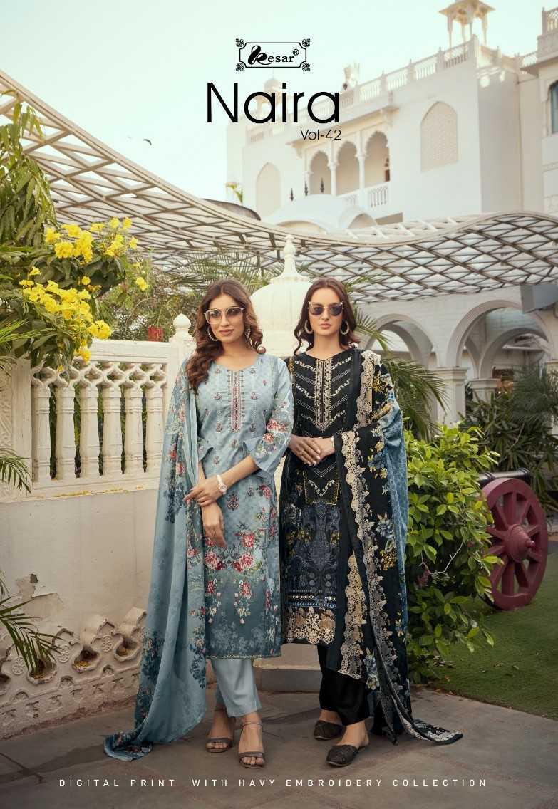 kesar naira vol 42 pakistani digital print cotton lawn dress material