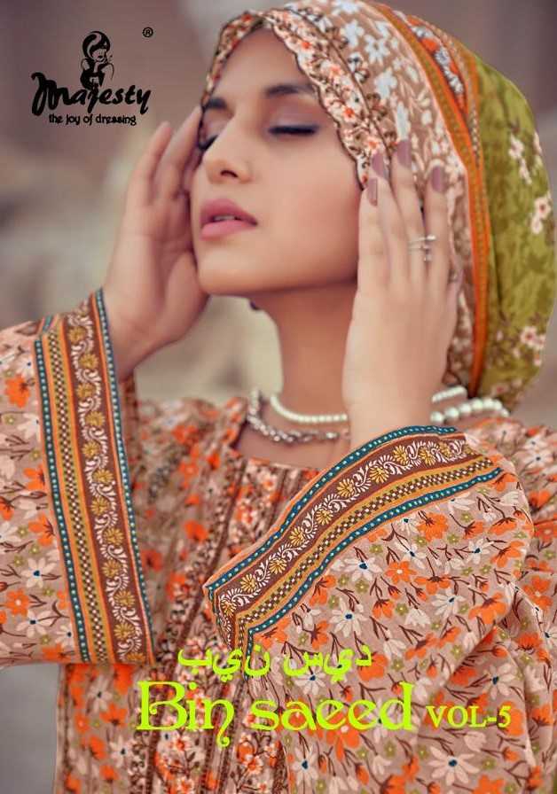 majesty bin saeed vol 5 pakistani print with patch embroidery unstitch suit