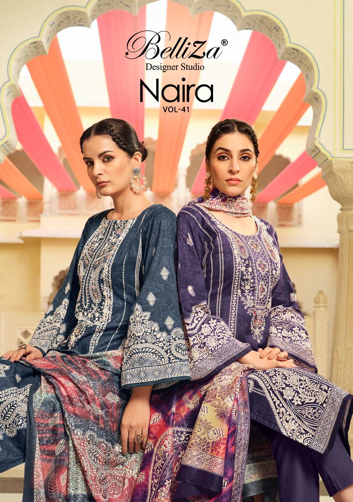 naira vol 41 by belliza designer digital print pakistani cotton suit collection