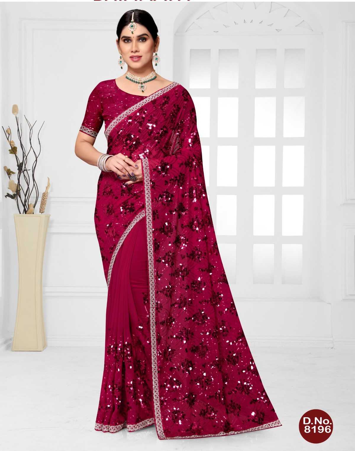 pr 8196 bridal wear brand new sequence work sarees supplier