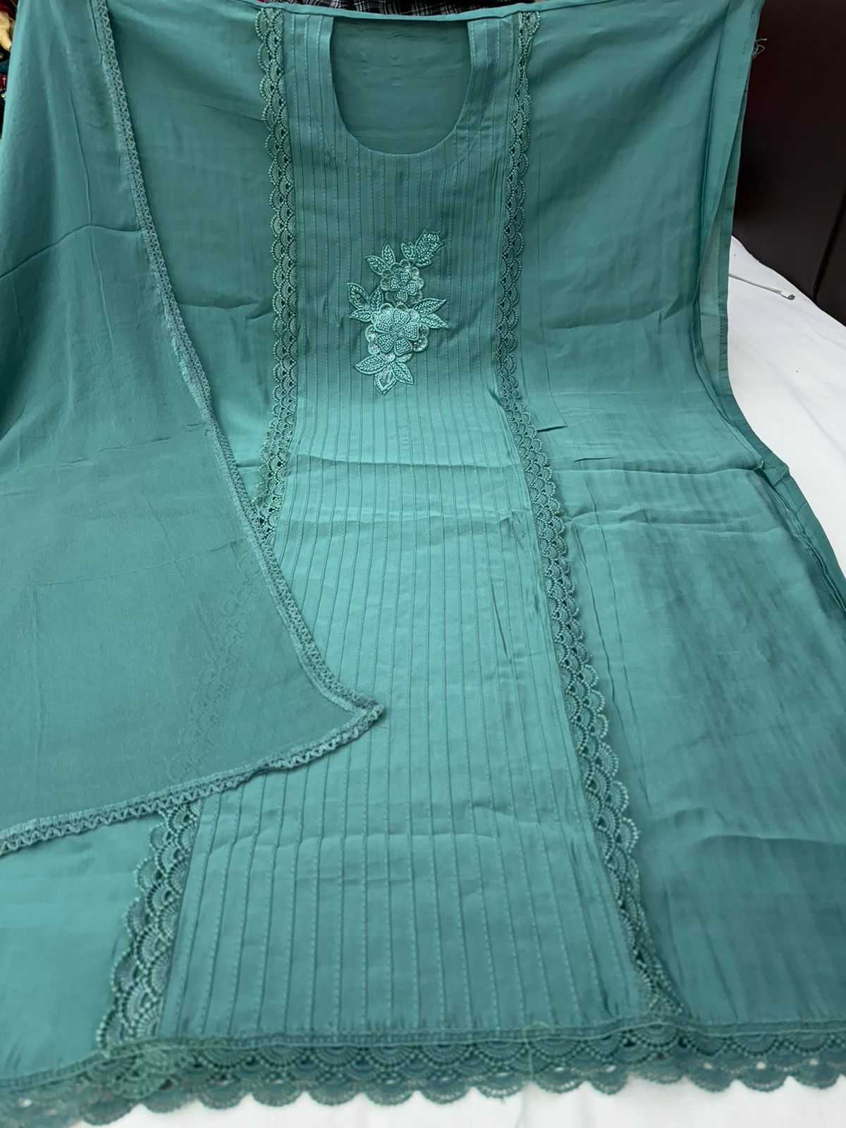 pr fancy laces pattern beautiful unstitch salwar kameez