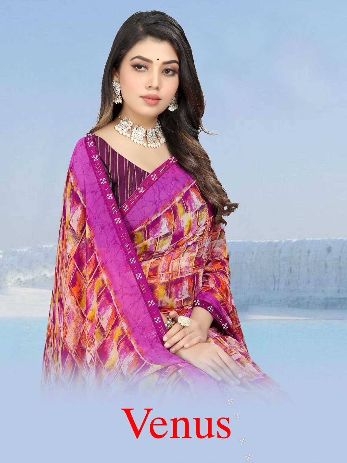pr venus beautiful digital print sarees collection