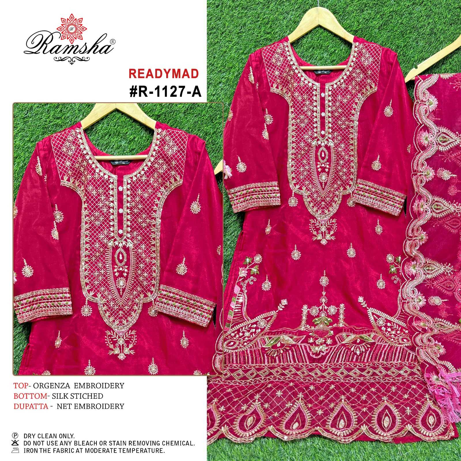 ramsha 1127 nx pakistani eid special embroidery work fullstitch top bottom dupatta