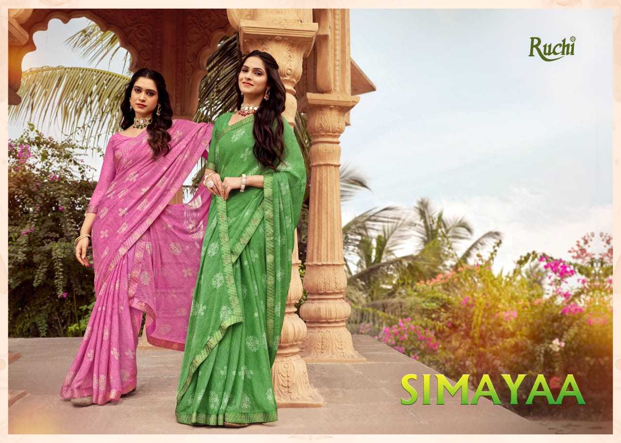 ruchi simayaa vol 23 brand new casual wear chiffon sarees