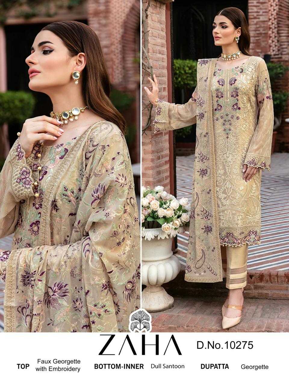 zaha 10275 single design pakistani dress material
