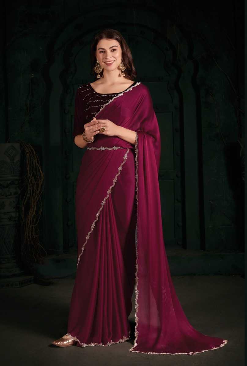 722a - 722f mehak wedding wear exclusive pure satin chiffon saree wholesaler