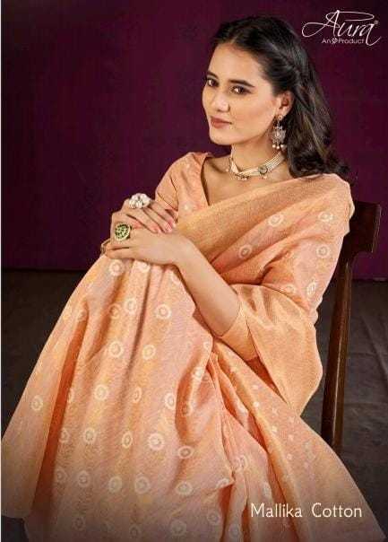 aura mallika cotton function comfy wear saree 
