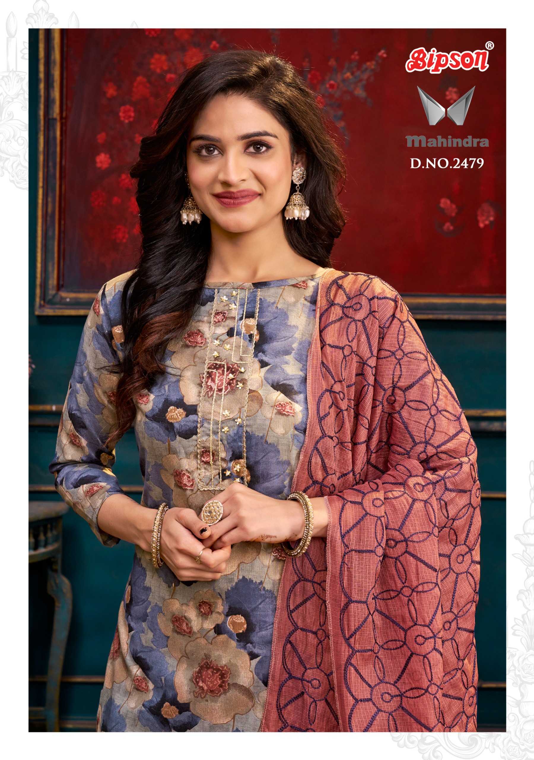 bipson mahindra 2479 cotton printed unstitch salwar suit 