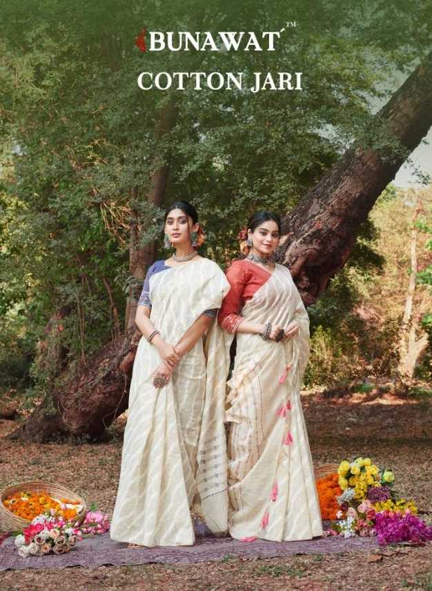 bunawat cotton jari festive wear cotton saris wholesaler