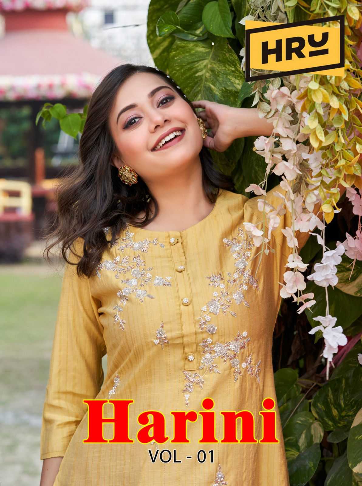 hru harini vol 1 stitched beautiful handwork straight kurti collection