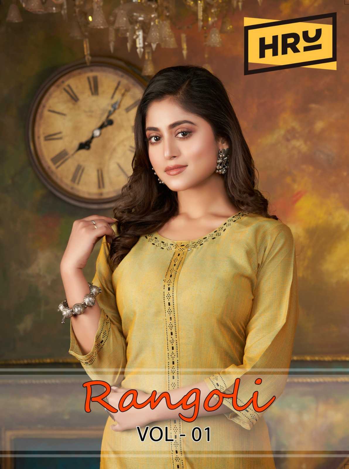 hru india rangoli vol 1 stitched simple rayon kurti catalog