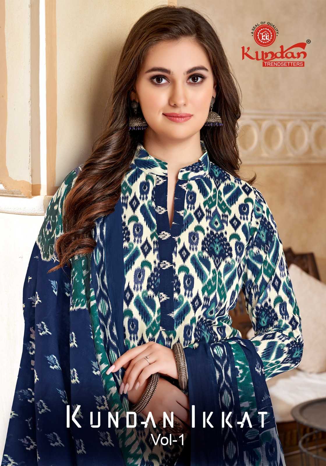 ikkat vol 1 by kundan beautiful pure cotton readymade salwar suit