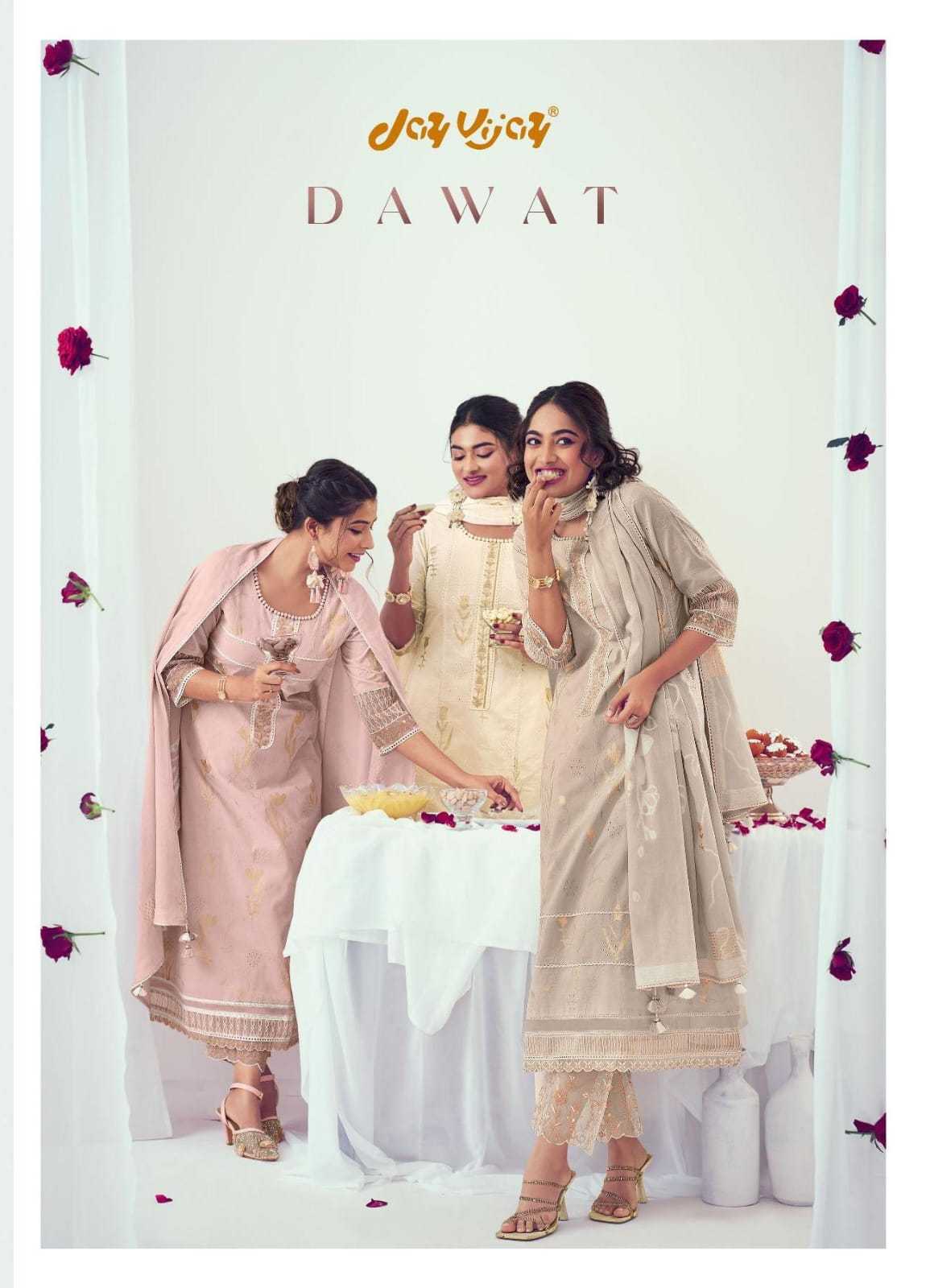 jayvijay dawat embroidery printed occasion wear unstitch salwar suit 
