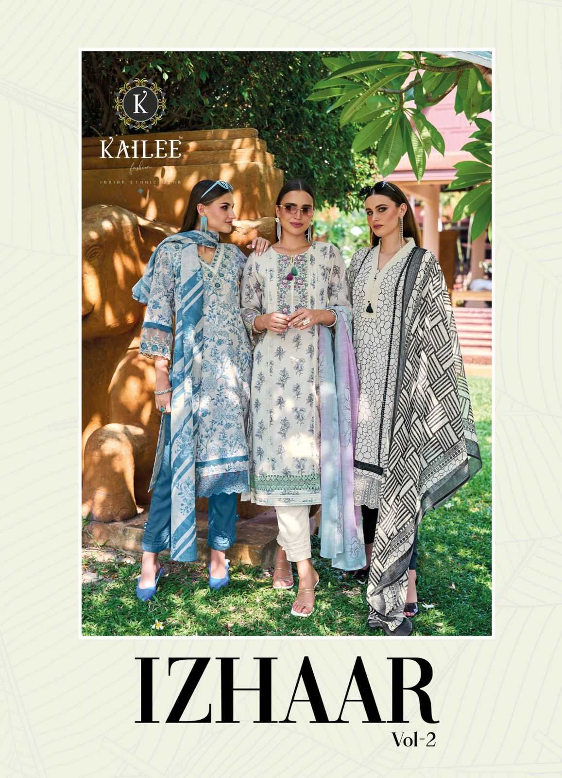 kailee fashion izhaar vol 2 party wear linen with therad work readymade salwar kameez