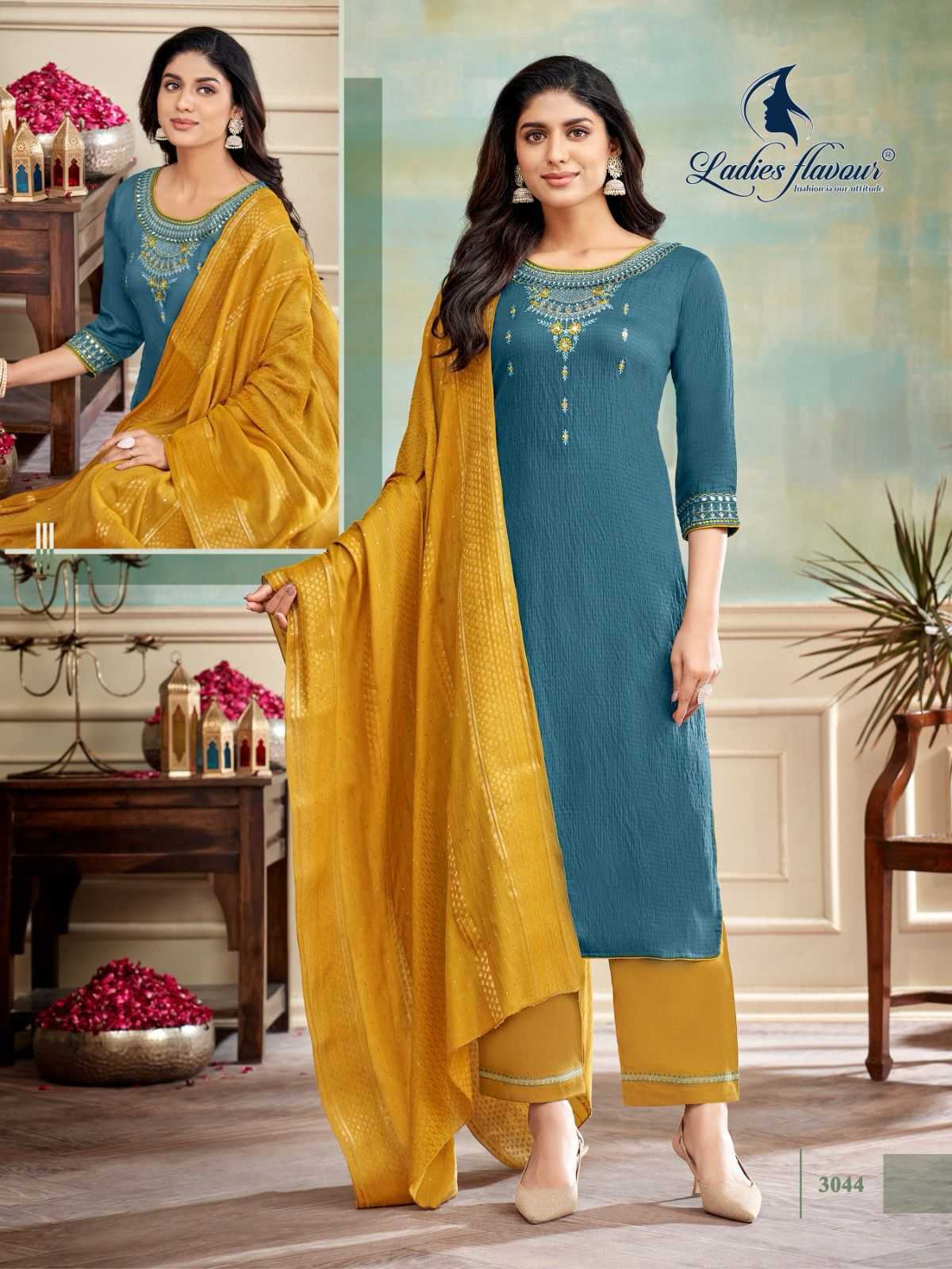 ladies flavour 3043-3048 function wear readymade salwar suit combo set  