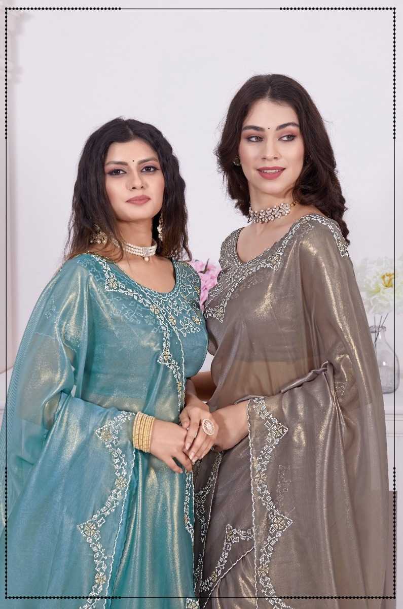 mehak 763a -763e designer net fabric with handwork saree wholesaler