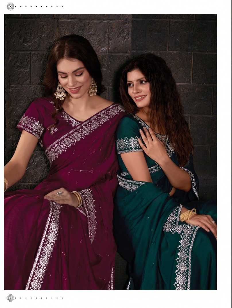mehak saree 762a - 762f party wear exclusive pure satin with handwork saree wholesaler