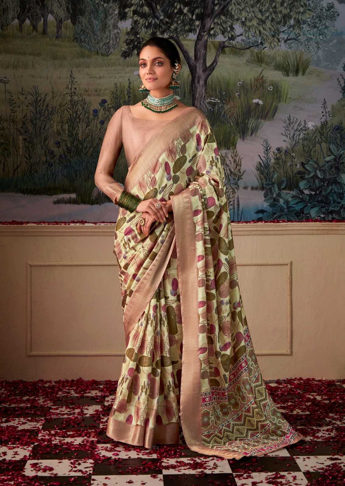 rajpath shimoni silk 340001-340008 fancy handloom tusser digital print sarees