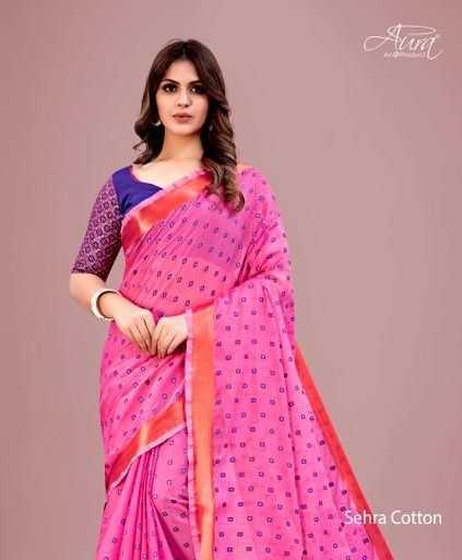 sehra cotton by aura soft cotton summer wear sarees wholesaler