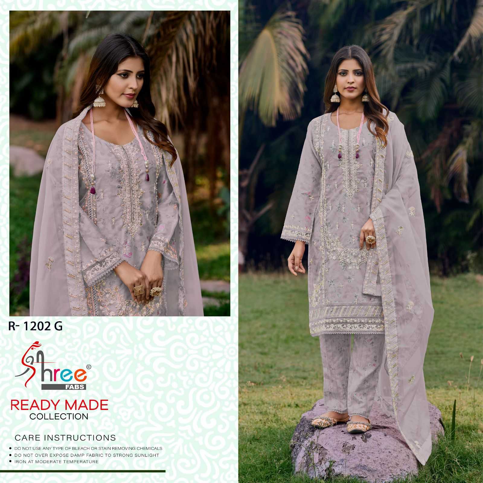 shree fab 1202e-1202h organza designer wear readymade pakistani salwar suit 
