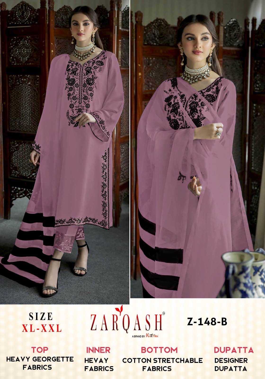 zarqash z 148 georgette function wear readymade kurti bottom dupatta 