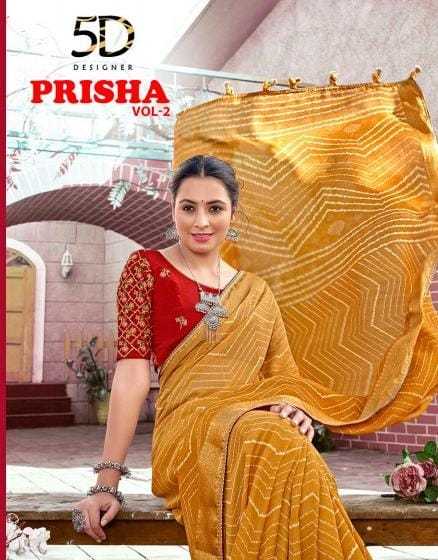 5d designer prisha vol 2 launch colour addition fancy saree supplier