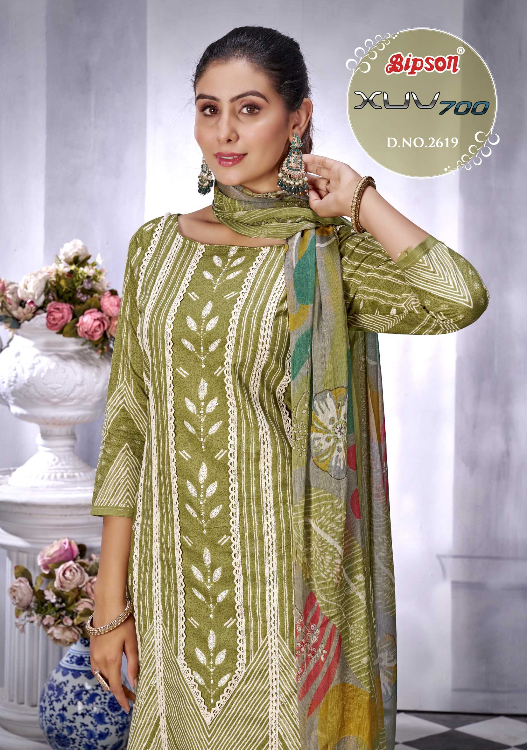 bipson prints presents xuv 2619 fancy unstitch cambric cotton salwar suit
