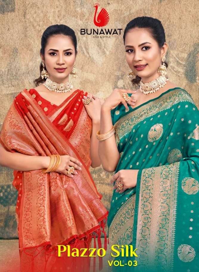 bunawat plazzo silk vol 03 festival wear saree collection