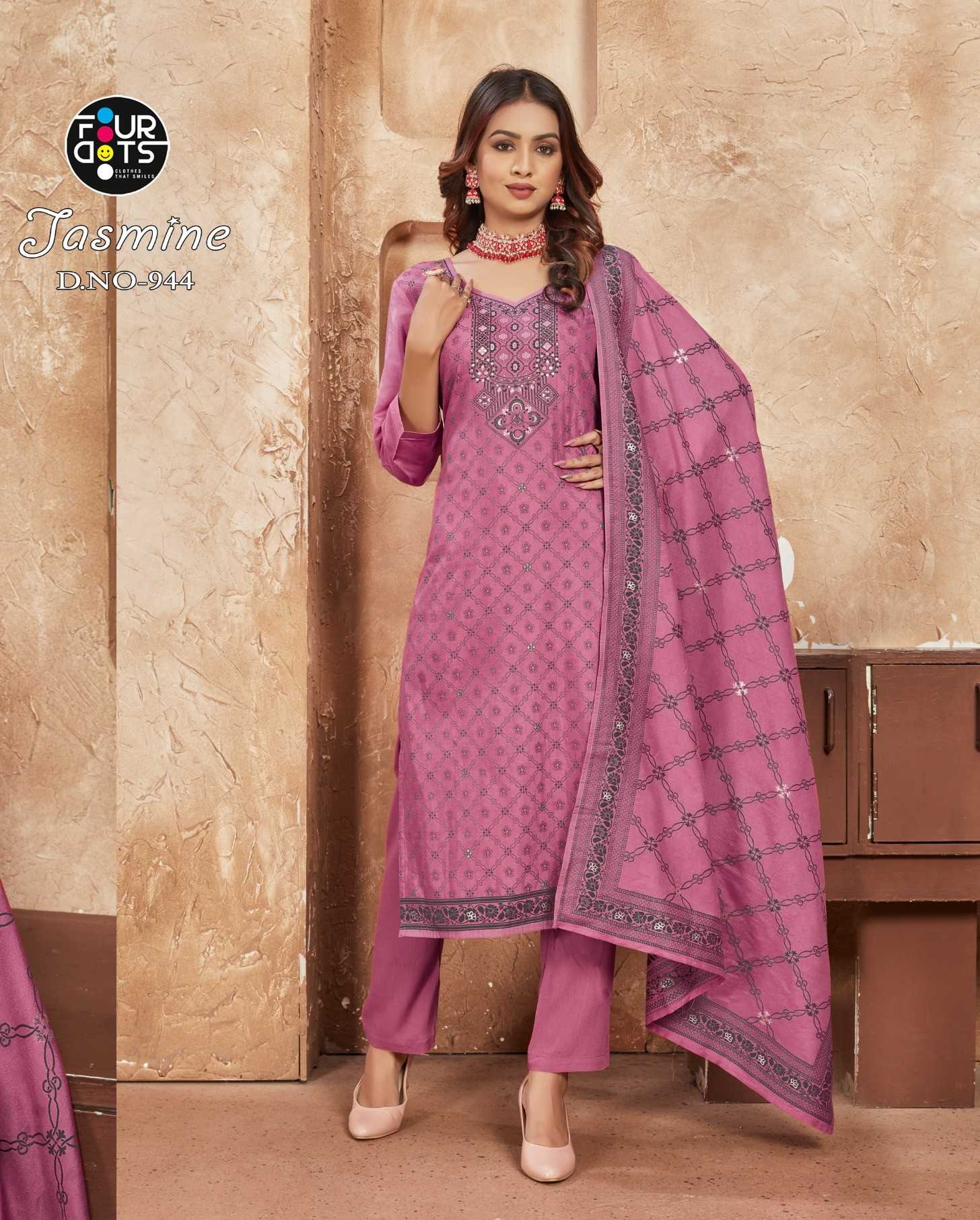 jasmine by fourdots fashionable design lakhnavi jequard salwar suit material 