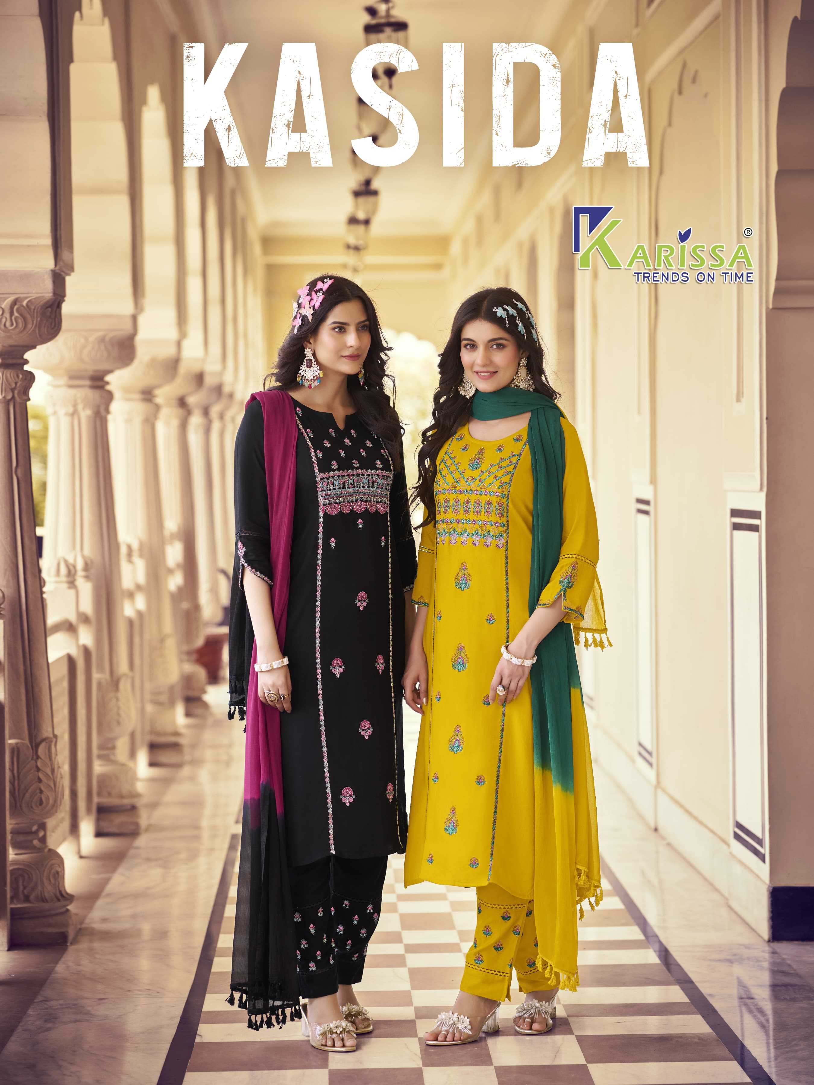 karissa presents kasida traditional wear rayon classy full stitch salwar kameez      