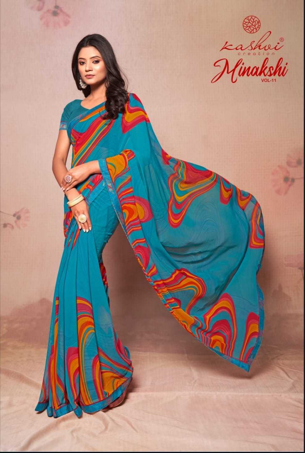 kashvi creation minakshi 11 beautiful look georgette stylish saree 