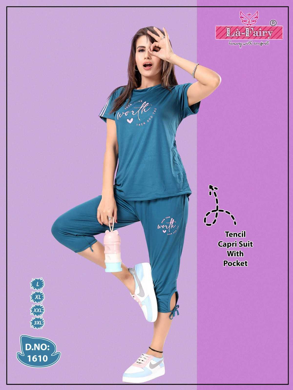 la fairy 1610 full stitch fancy capry suit with pocket style catalog