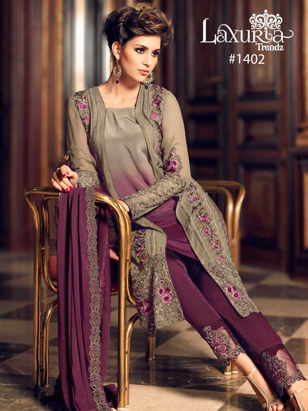 laxuria trendz 1402 designer tunic style kurti pair dupatta readymade catalog