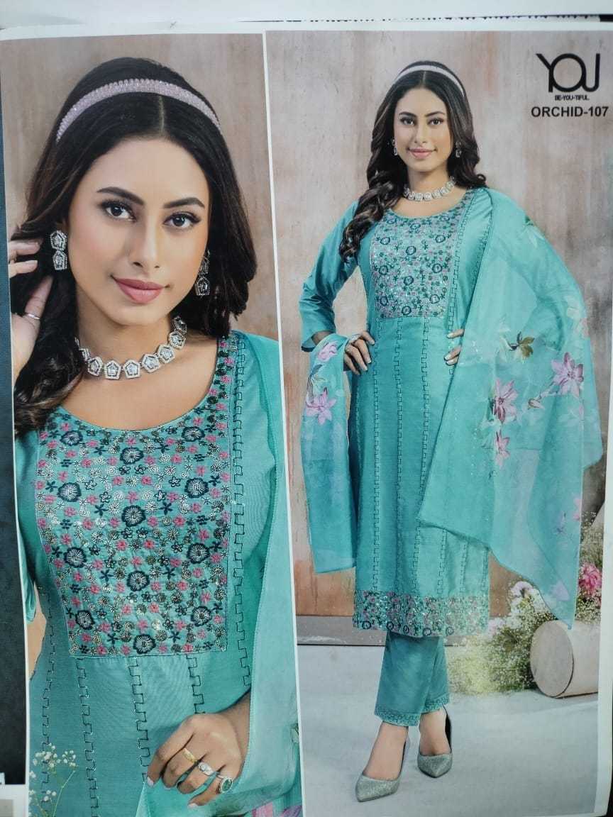 orchid by wanna festival look heavy chanderi with fancy organza full stitch salwar kameez with combo set