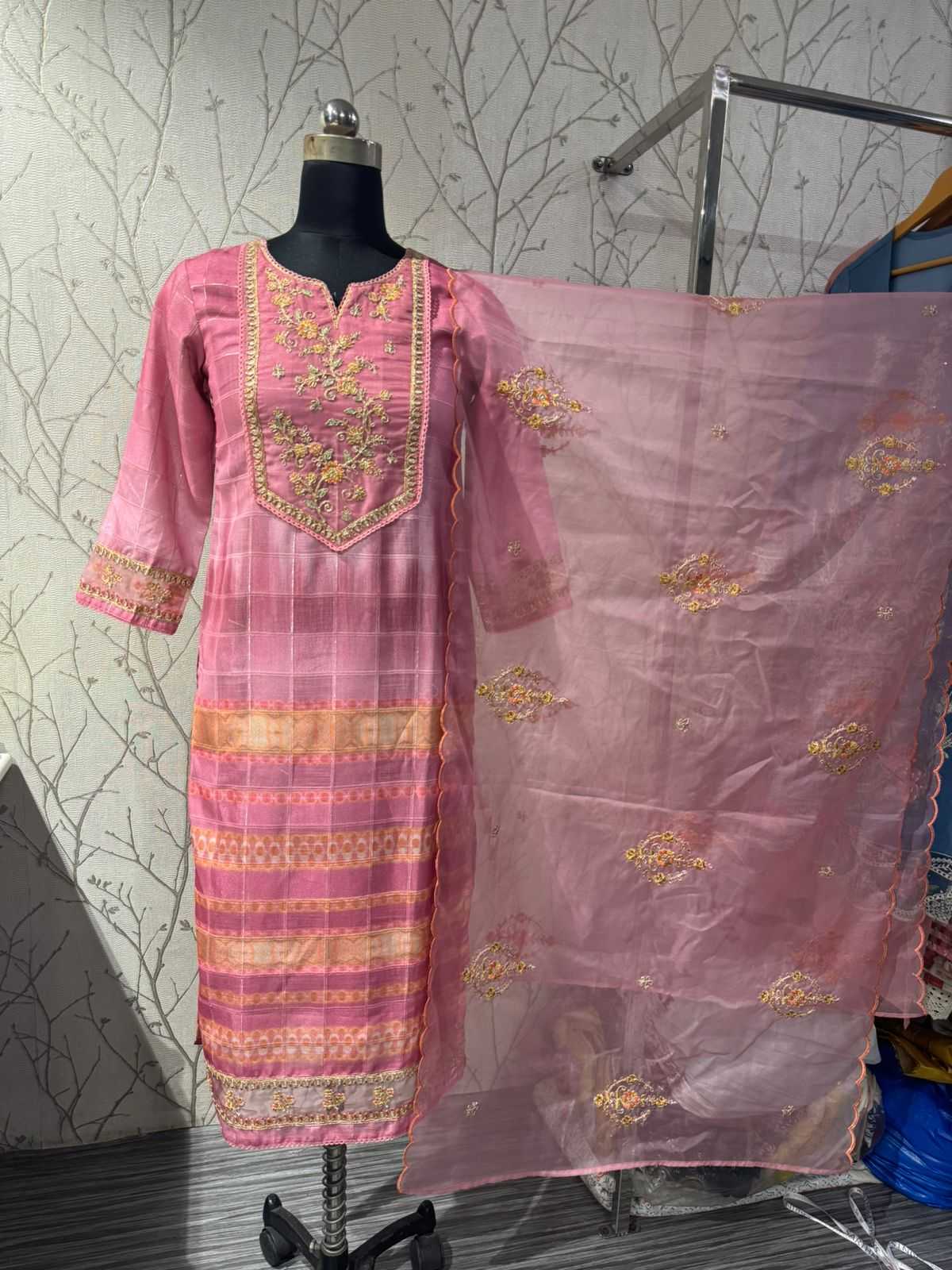 pr summer linen fancy digital printed fully stitch salwar kameez combo set