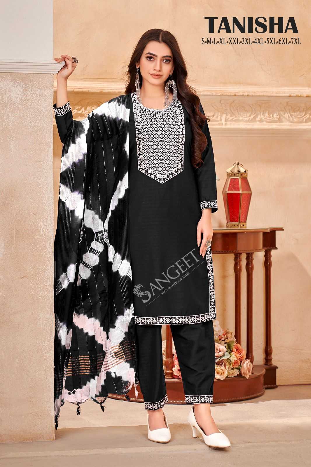 pr tanisha readymade viscose rayon amazing design embroidery big size salwar kameez  