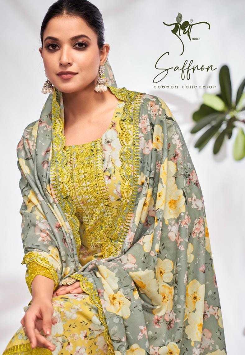 radha trendz presents saffron beautiful cotton digital print salwar kameez