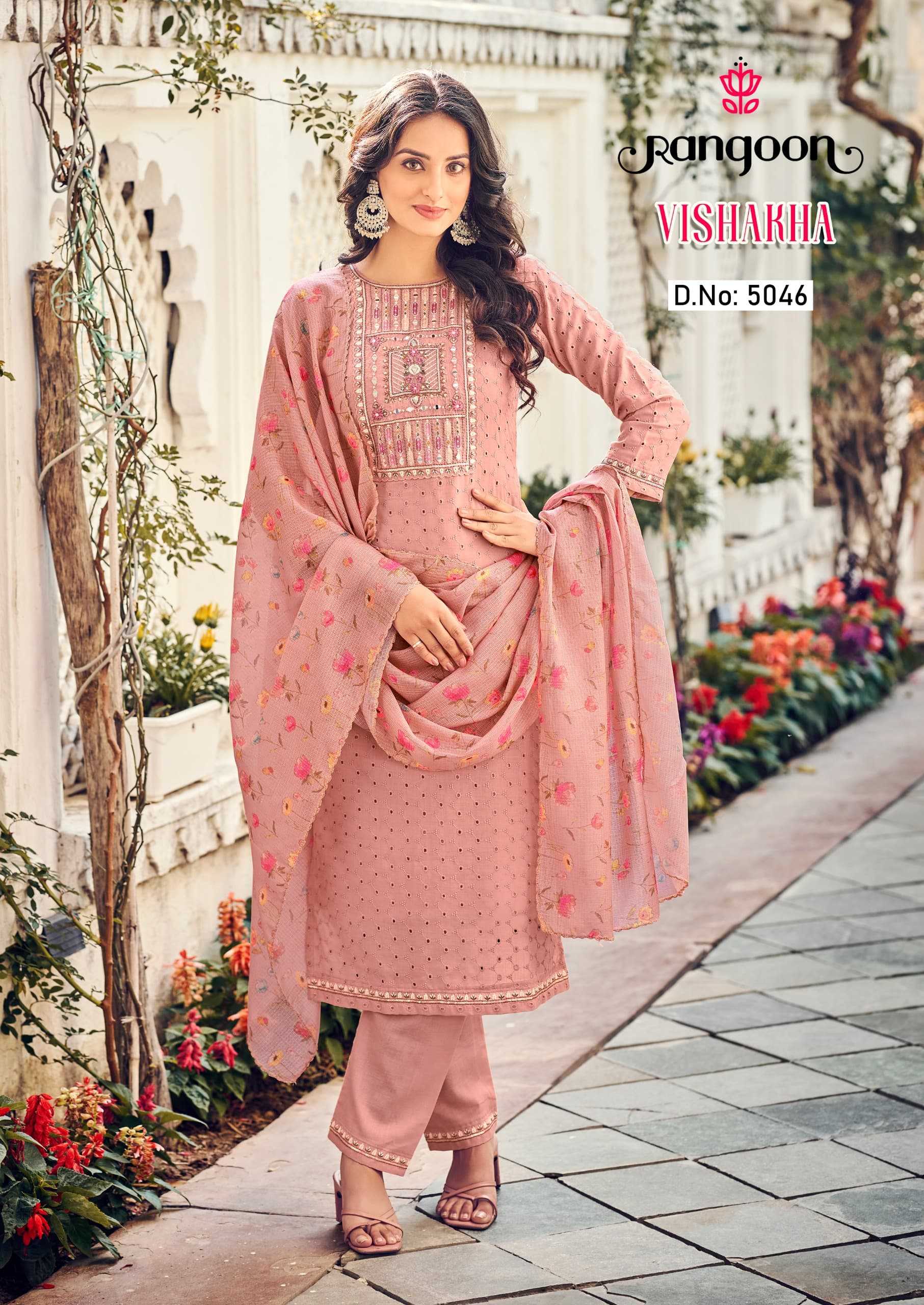 rangoon vishakha full stitch cotton sifli fancy embroidery work amazing design salwar suit     