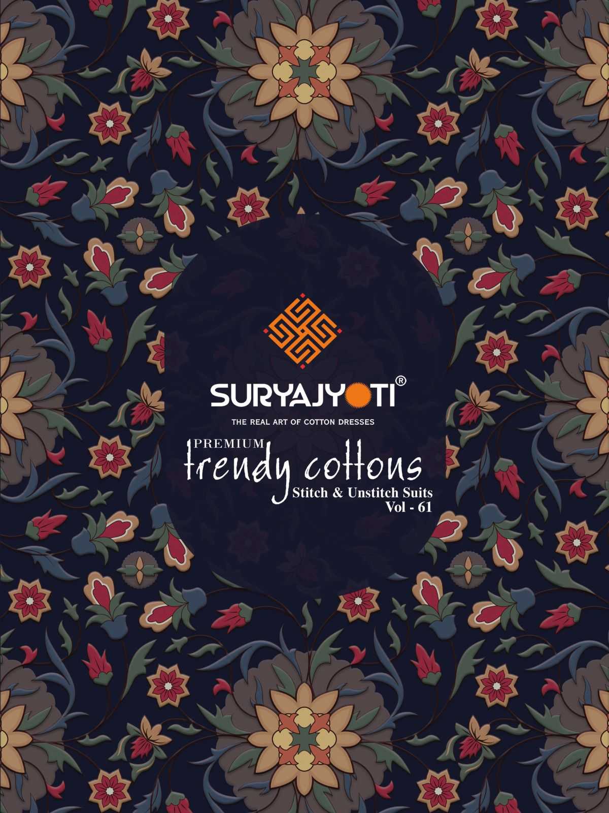 suryajyoti trendy cotton vol 61 fancy cotton salwar suit dress material