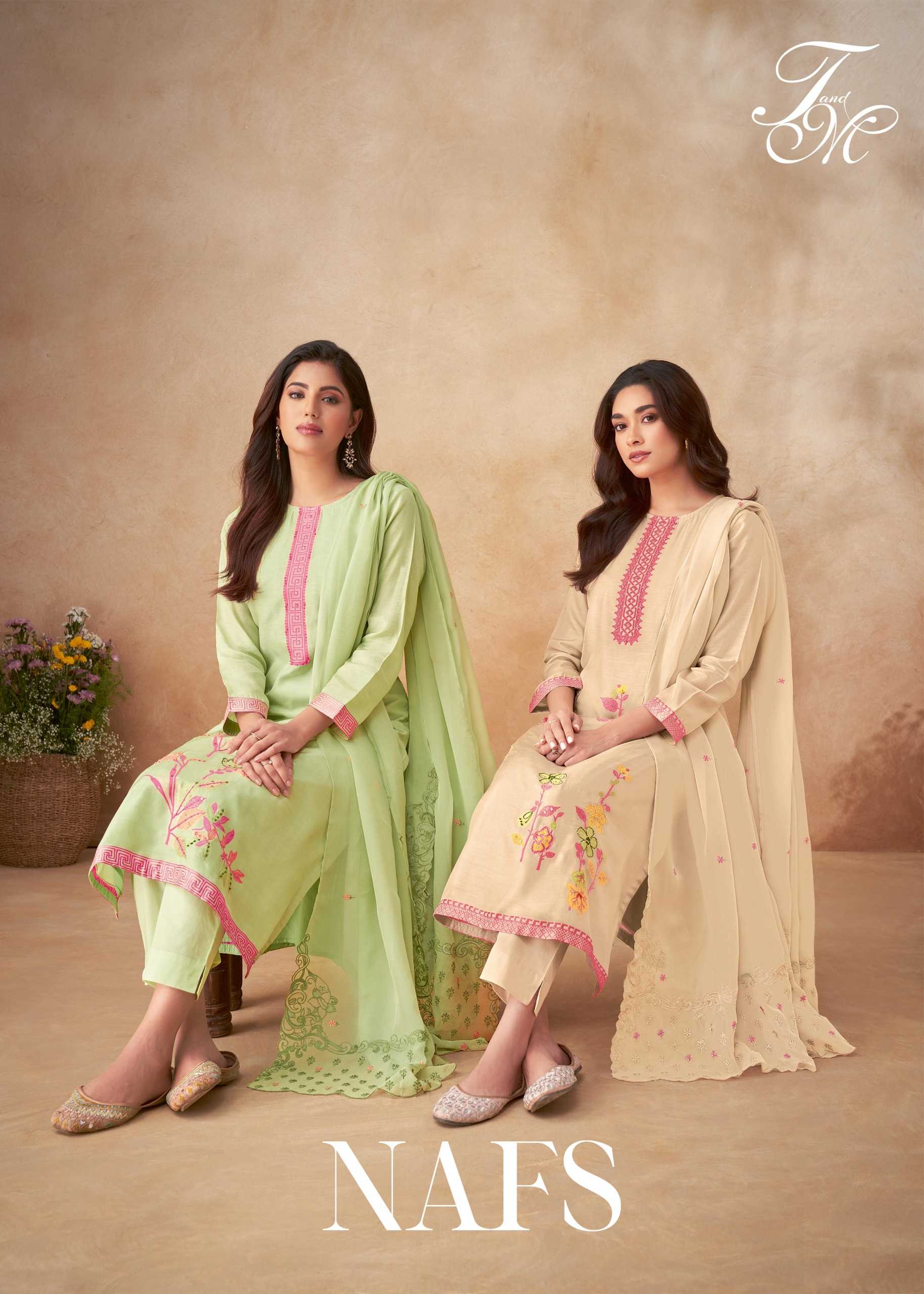 t&m present nafs hit design fancy meenakar jacquard pakistani salwar kameez      