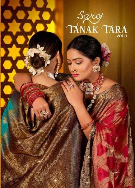 tanak tara vol 3 by saroj stylish fashionable designer saree wholesaler